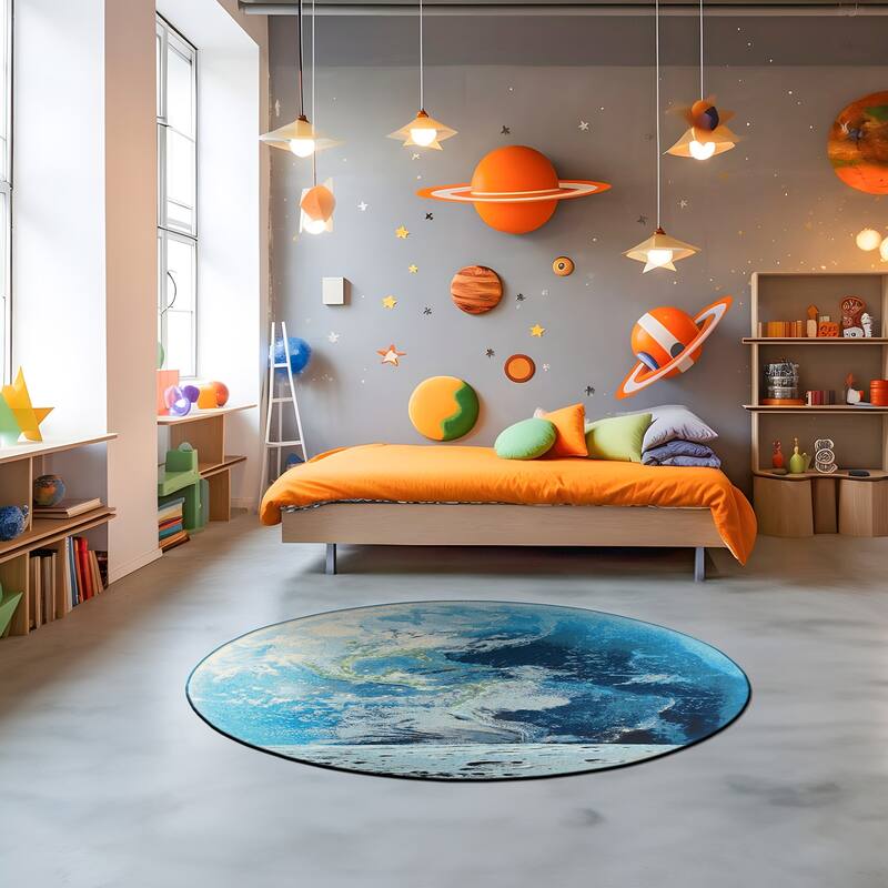 World Rug Gallery Galaxy Collection Adventure Moon Indoor/Outdoor Area Rug