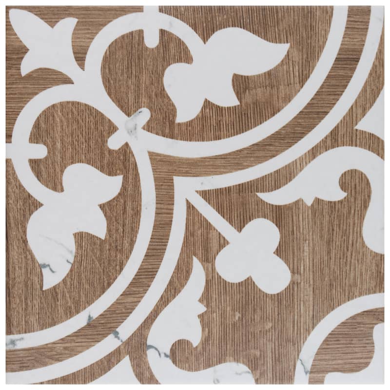 Merola Tile Llama Arte Loire Verso Noce 9-3/4" x 9-3/4" Porcelain Floor and Wall Tile