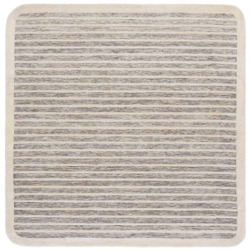 SAFAVIEH Handmade Ebony Sawako Wool Rug - Brown/Ivory - 6' Square