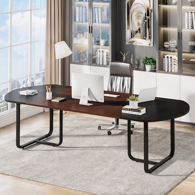 70.86" Large Oval Executive Computer Desk