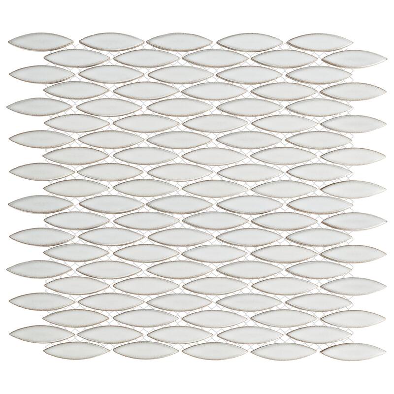Merola Tile Pescado Glossy Cloud White 12" x 12-1/2" Porcelain Floor and Wall Tile