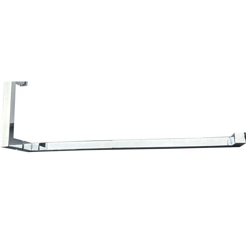 CEL Square Tubing 6" Pull Handle with 18" Towel Bar Comb Sets for Shower Door - 6" x 18" - Polished Chrome