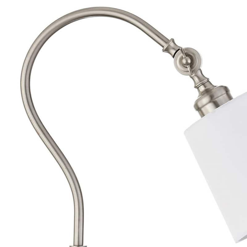 25" Metal Arched Table Lamp With White Drum Shade - 14" x 14" x 25"