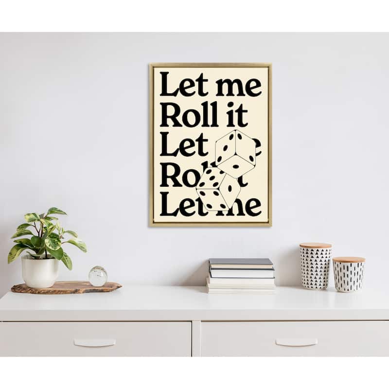 Kate and Laurel Sylvie Let Me Roll It Framed Canvas by Alli Standefer