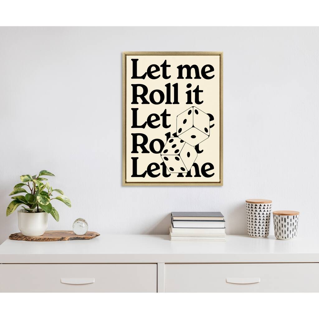 Kate and Laurel Sylvie Let Me Roll It Framed Canvas by Alli Standefer