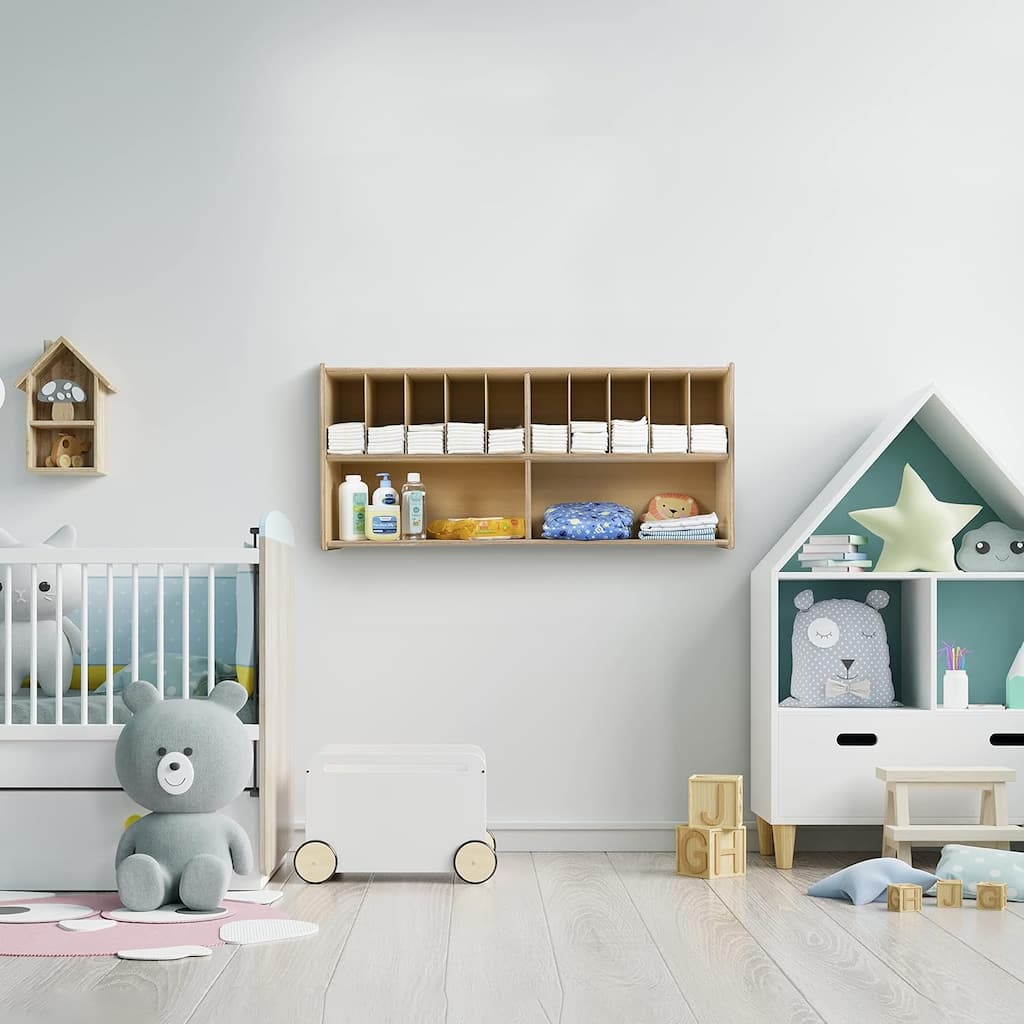 RRI Goods Wall Mountable Diaper Storage Organizer with 13 Compartments