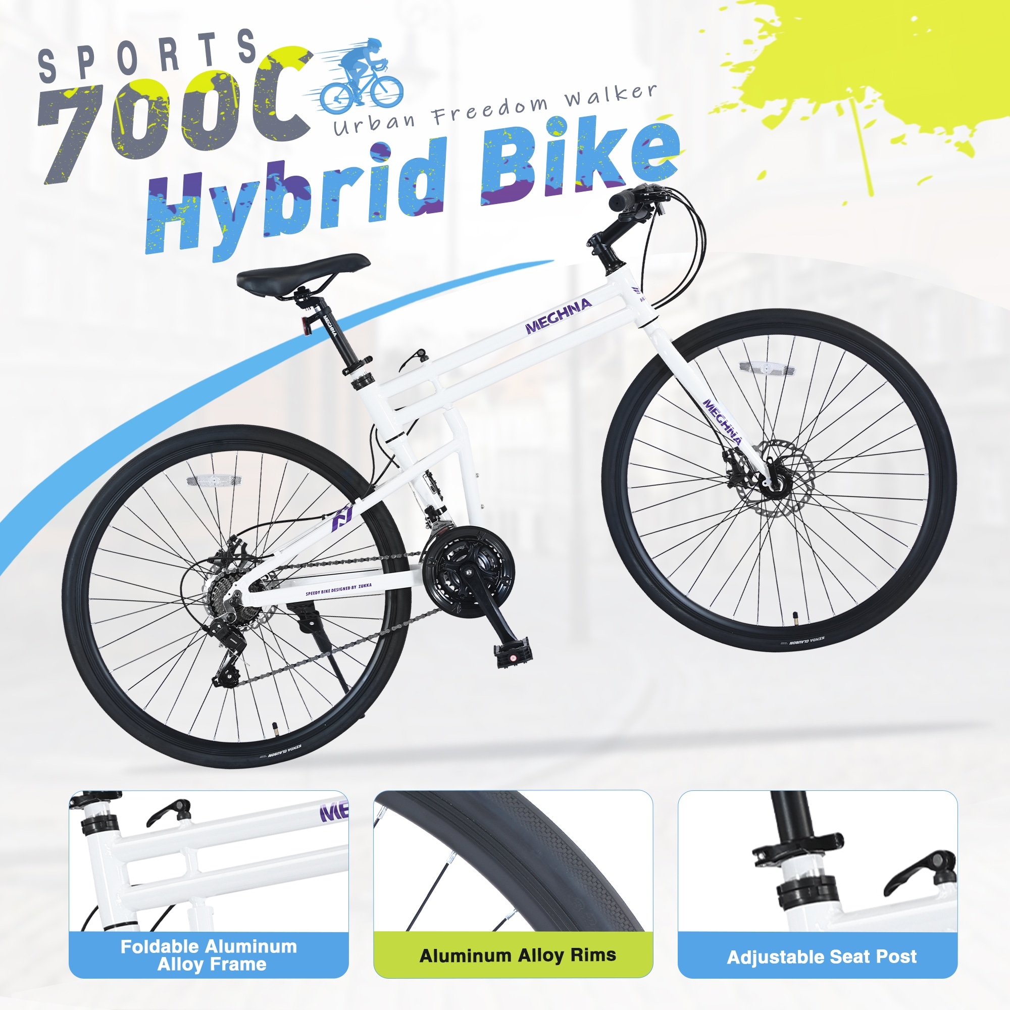 21 Speed Hybrid Bike Folding Bike City Bicycle Road Bike