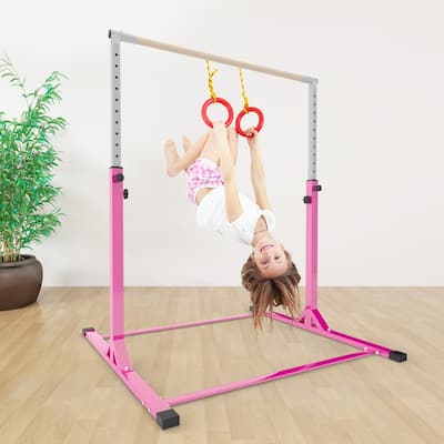 Zenova Gymnastics Bar Gymnastic Horizontal Kip Bar for Kids Age 3-15 Home Gym Indoor Equipment