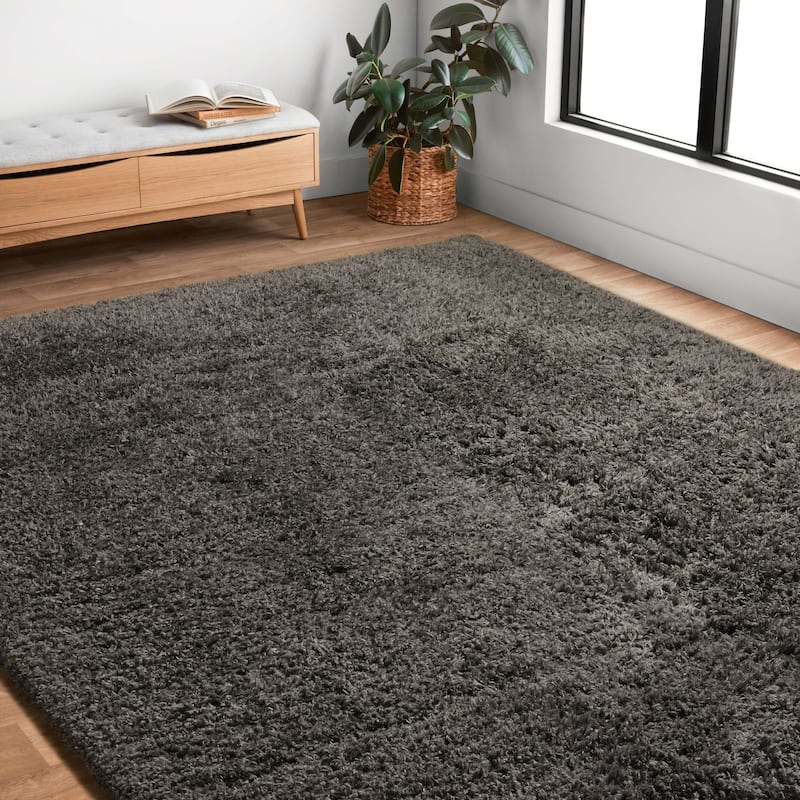Alexander Home Mid-Century Modern Ultra Plush Soft Shag Rug - 9' 3" x 13' - Grey - Rectangle