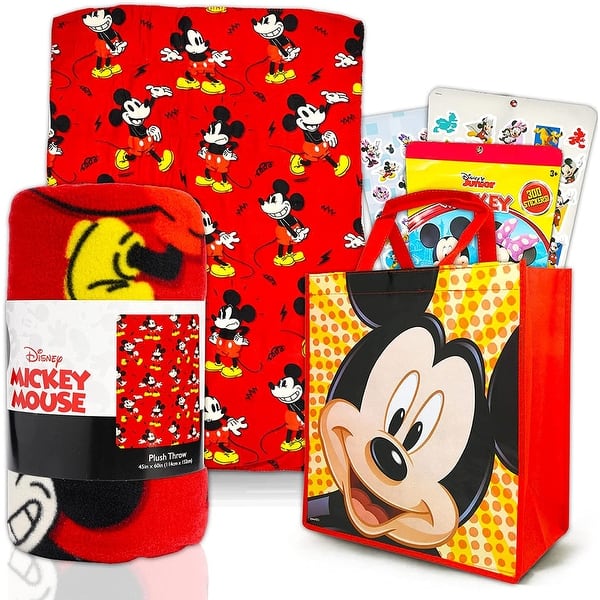 Disney Mickey Mouse Fleece Throw Blanket and Tote Bundle - Overstock ...