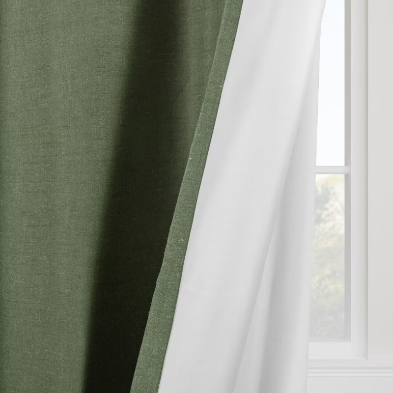 Linen Slub Blackout Grommet Curtain Pair(2 Panels)