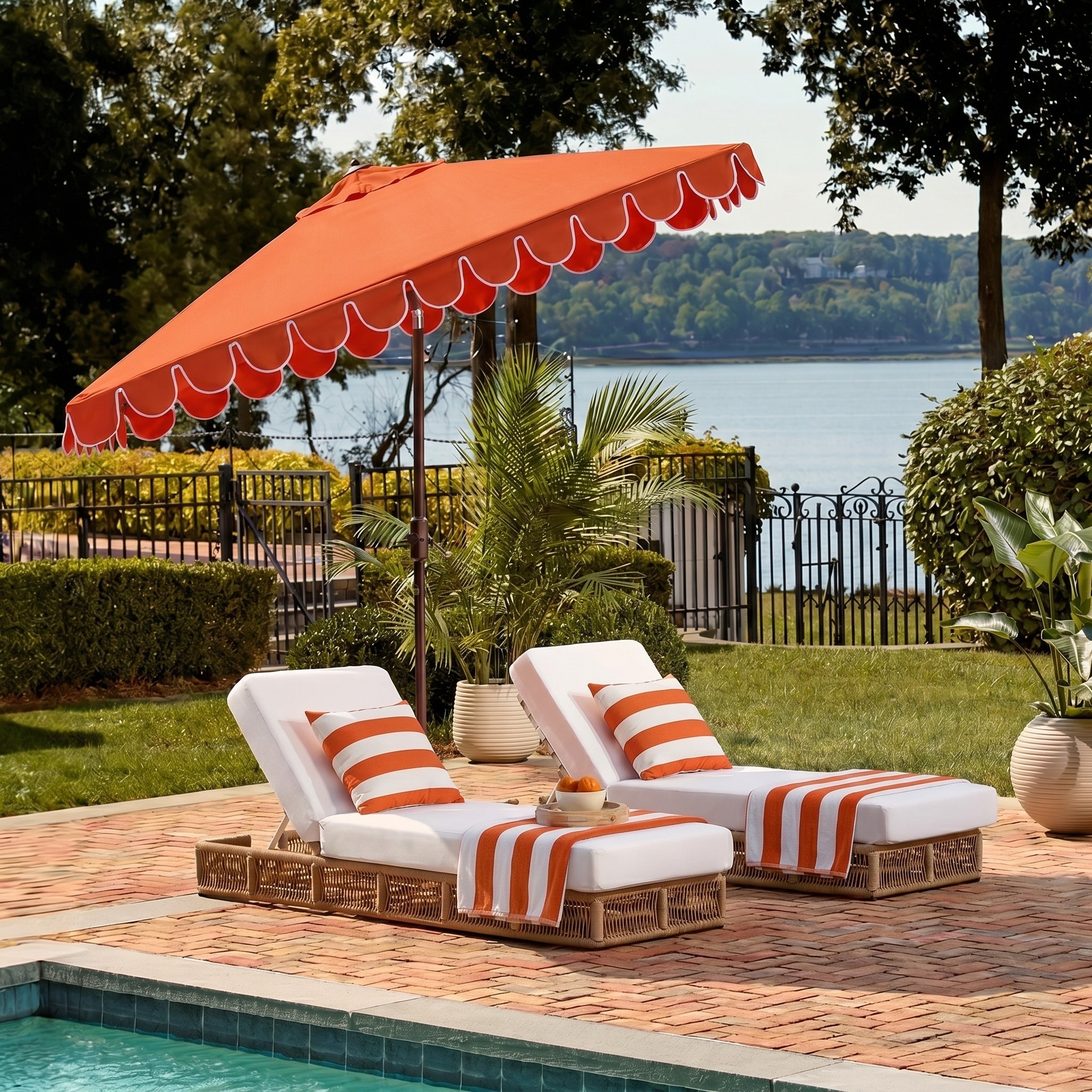 7.5 striped patio umbrella Sunnydaze 9-Foot Outdoor with Solar Lights, Awning Stripe The Safavieh outdoor collection vienna 7.5 AMMSUN 7ft Patio Umbrella with