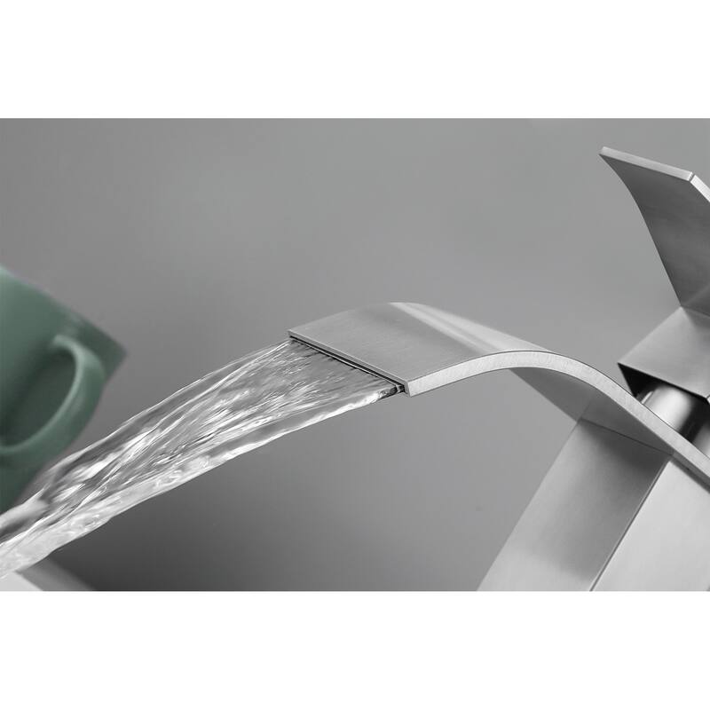 Waterfall Spout Single Handle Bathroom Sink Faucet