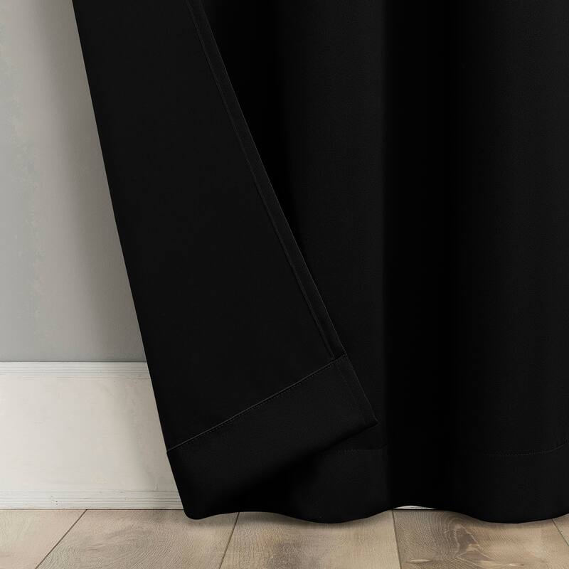 Sun Zero Sheridan Dual-Sided Magnetic Closure Total Blackout Grommet 2-Piece Curtain Panel Pair