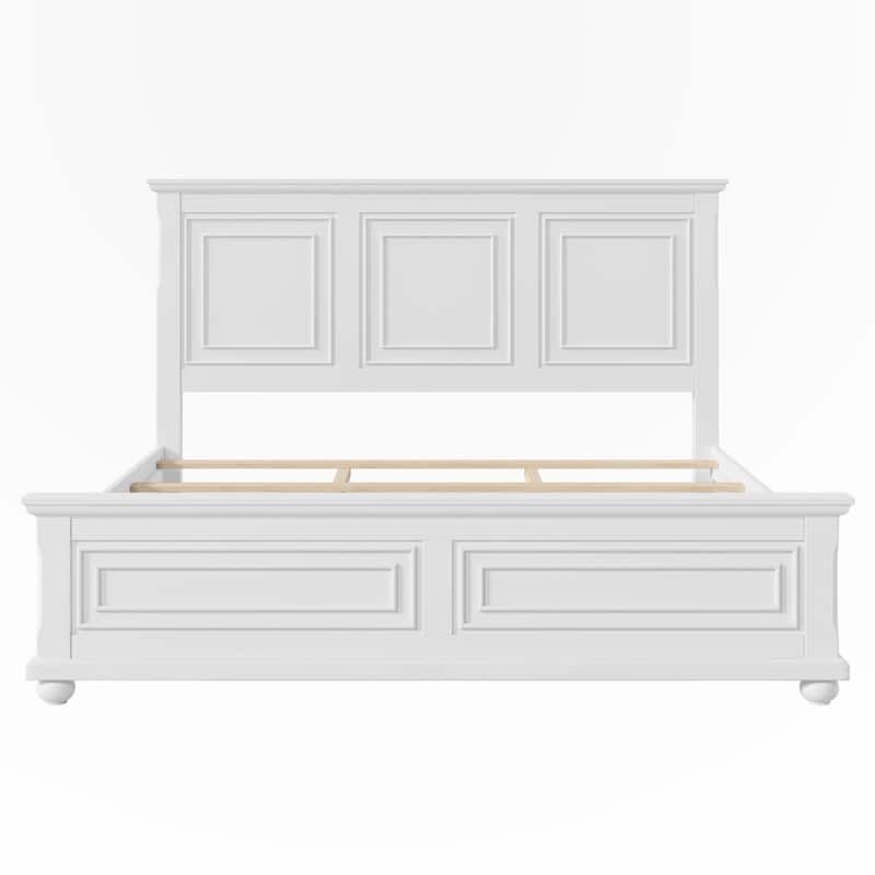 Traditional Town and Country Style Pinewood Vintage King Bed