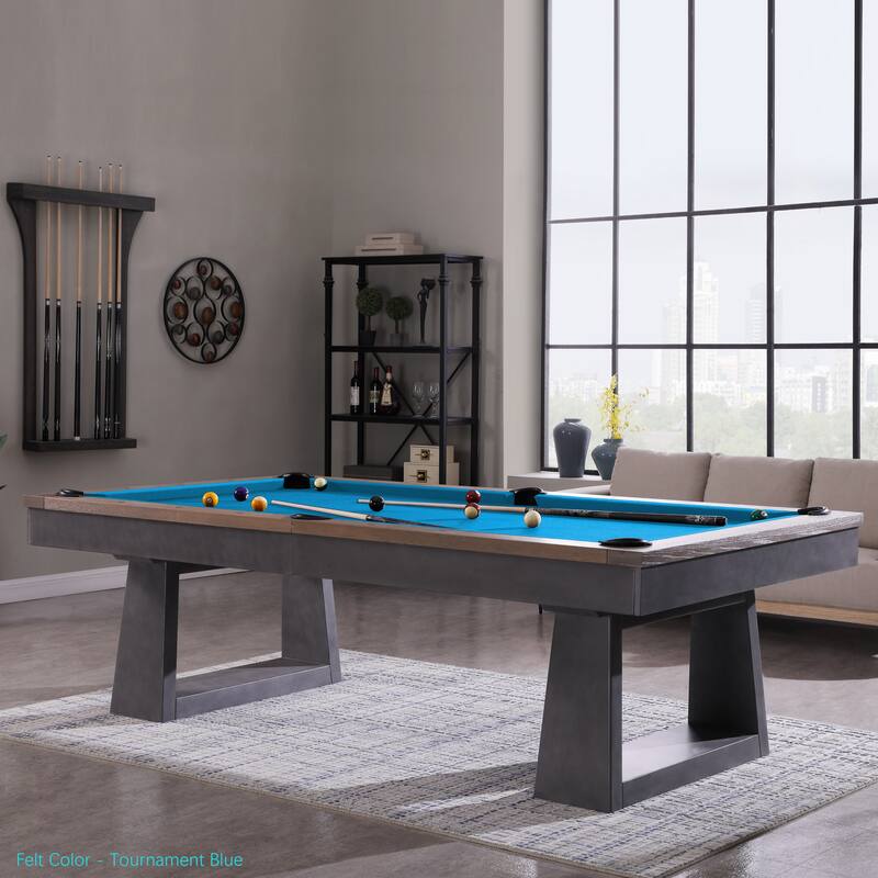 HESTON 8ft Billiard Slate Pool Table - White/Blue