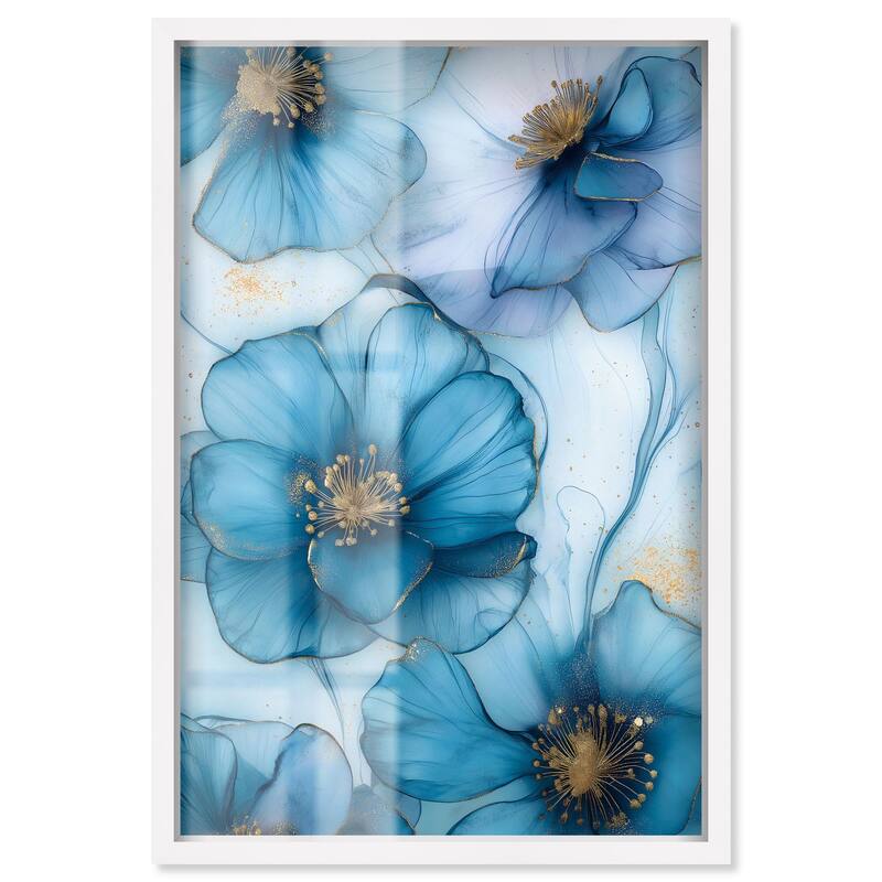 Gilded Cyanescence Shadowbox by Art Remedy - White - 36" x 54"