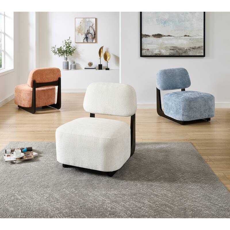 Modern Accent Chair with Solid Wood Frame, 26.5"W x 29"D x 30.25"H