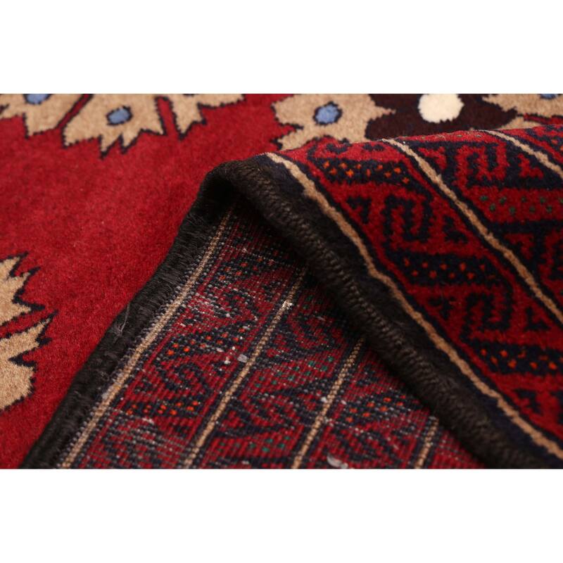 ECARPETGALLERY Hand-knotted Teimani Dark Red Wool Rug - 3'3 x 5'10