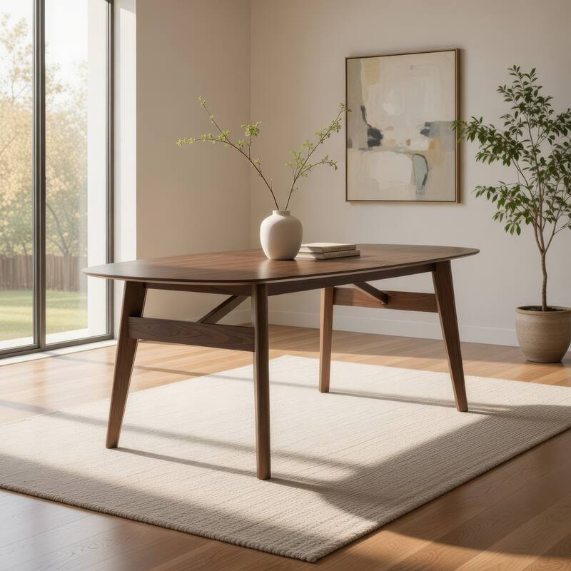 Cid Estele Dining Table, Wenge Brown Solid Wood, Rectangular 95 Inch - Night Wenge Brown
