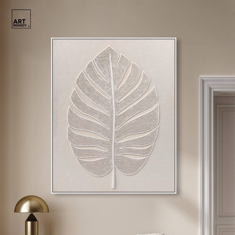 Linen Leaf I Canvas by Art Remedy