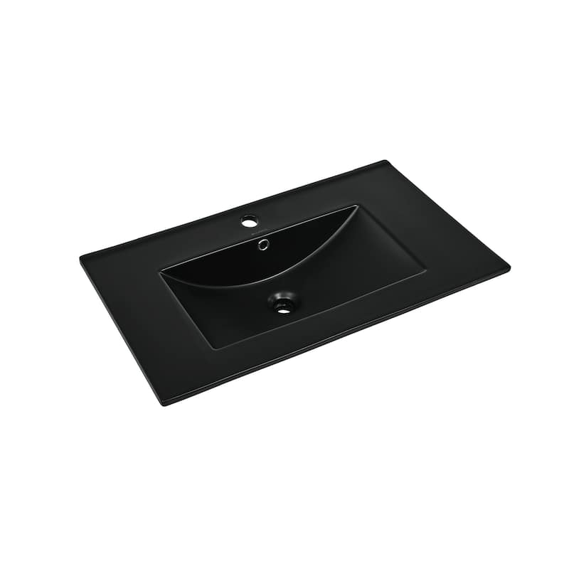 30" Vanity Sink Top In Glossy Black - 30