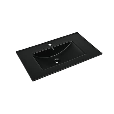 30" Vanity Sink Top In Glossy Black - 30