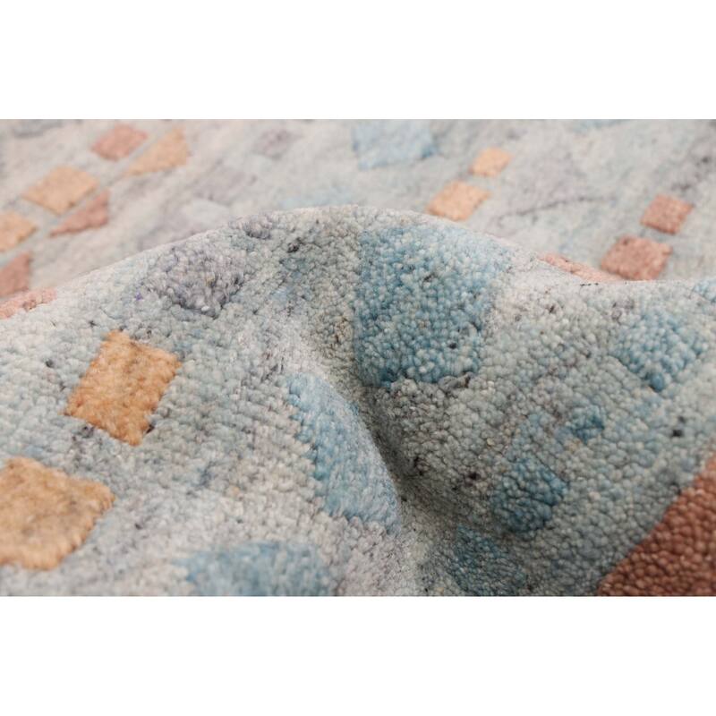 ECARPETGALLERY Hand-knotted Tangier Light Blue Wool Rug - 8'0 x 9'7