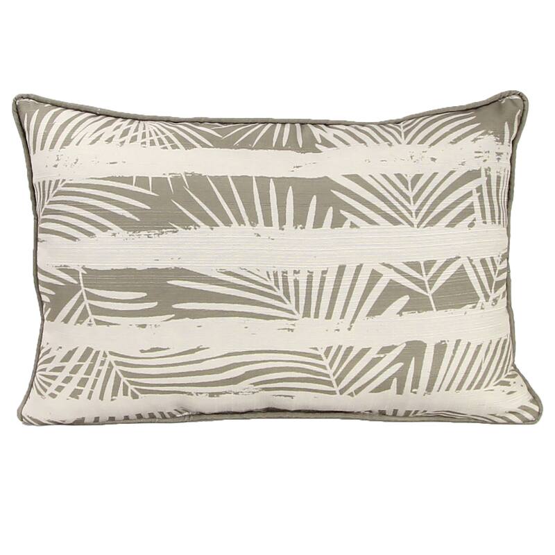 20" x 14" Leaves Indoor Lumbar Throw Pillow with Welt - Accent - 14'' L x 20'' W x 4'' H - Polyester - Tan