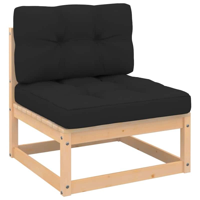 vidaXL Patio Furniture Outdoor Sectional Set with Cushions Solid Wood Pine