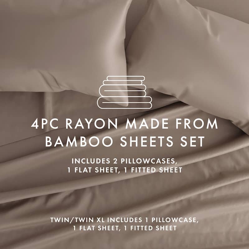 Simply Soft Premium Rayon from Bamboo 4-piece Luxury Bed Sheet Set