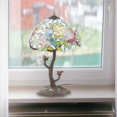 Sophia River of Goods Multi-Color Stained Glass Dome Shade 25-Inch Table Lamp - 16" x 16" x 25"