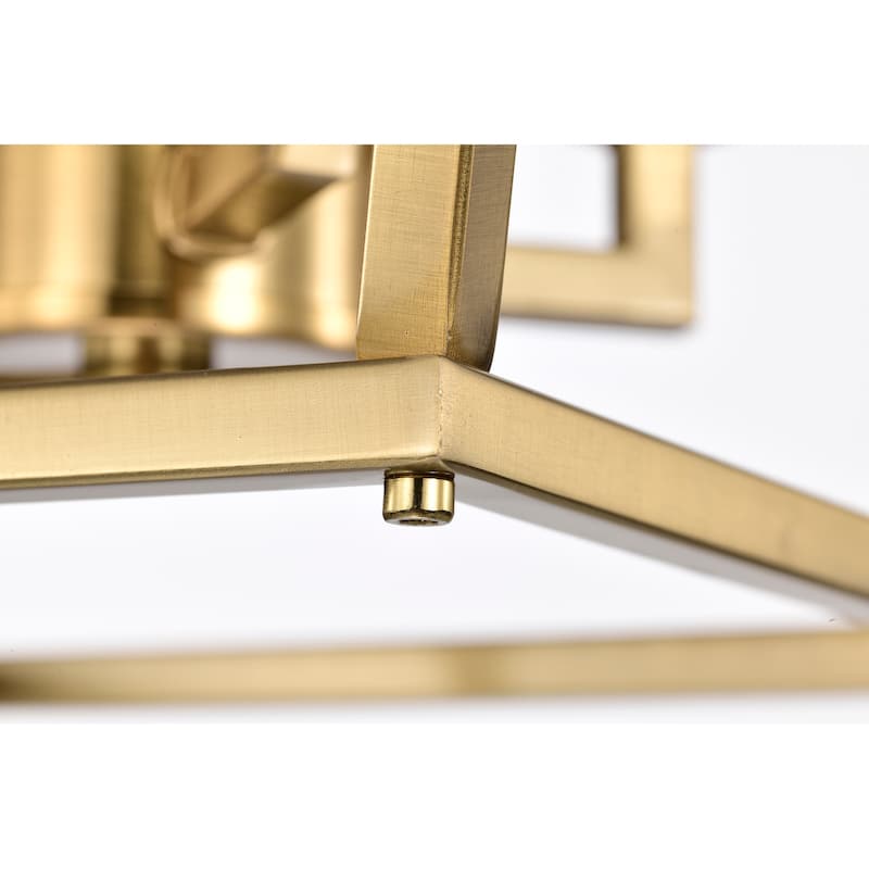 Gold Finish 4-Light 12 in. Modern Lantern Cage Pendant