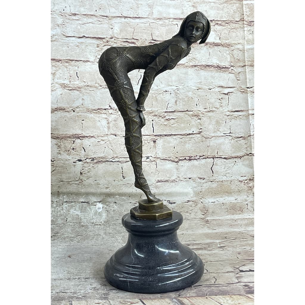 Signed~Chiparus~Alluring Woman In Seductive Pose Bronze Sculpture Statue Figure