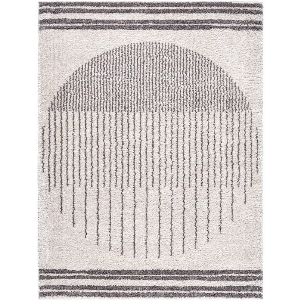 Livabliss Fossay Shag Global Stripe Washable Area Rug