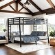 preview thumbnail 2 of 7, Modern Metal Full XL over Queen Bunk Bed with Dual Ladders, Noise-Free Design, and Under-Bed Storage for Teens and Adults