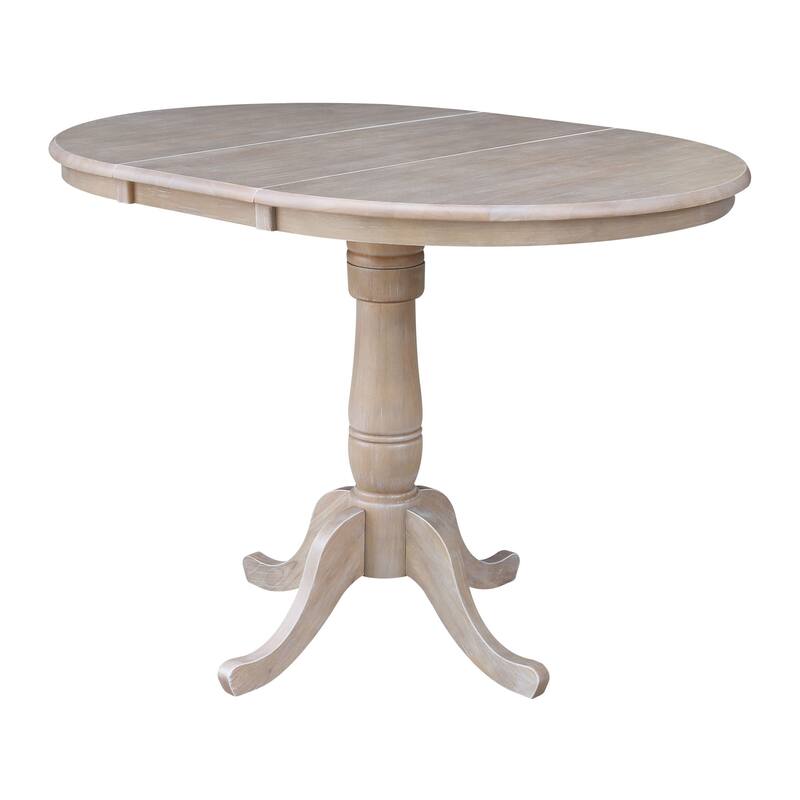 36" Round Extension Dining Table with 4 Stools - 5 Piece Set