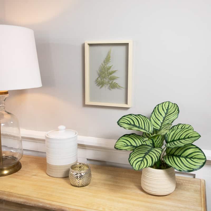 Artificial Fern Leaf Wooden Framed Wall Art - 11.75"