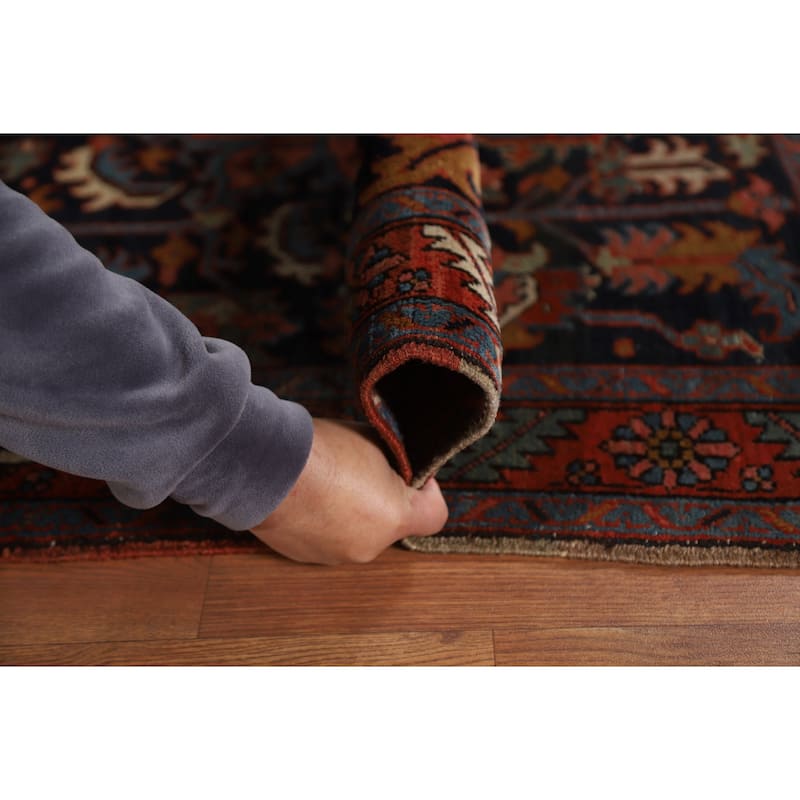 Heriz Serapi Persian Antique Accent Rug Handmade Wool Carpet - 3'8"x 4'10"