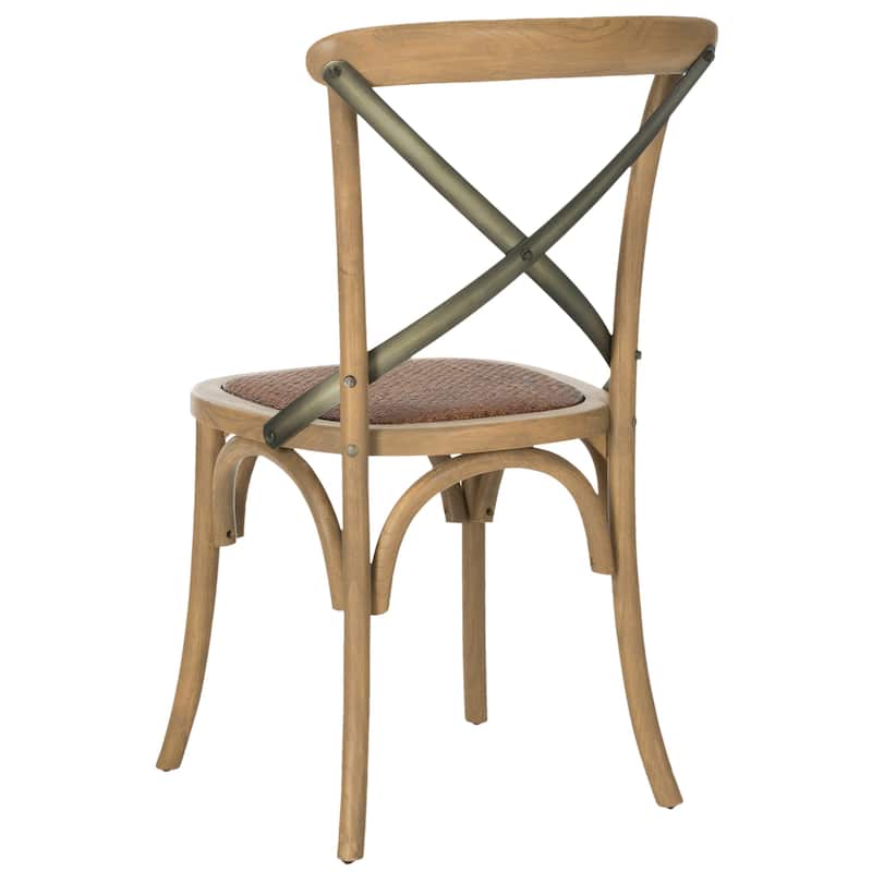 SAFAVIEH Lazzat x-Back Antique White Dining Chair (Set of 2) - 20"Wx21"Dx35"H
