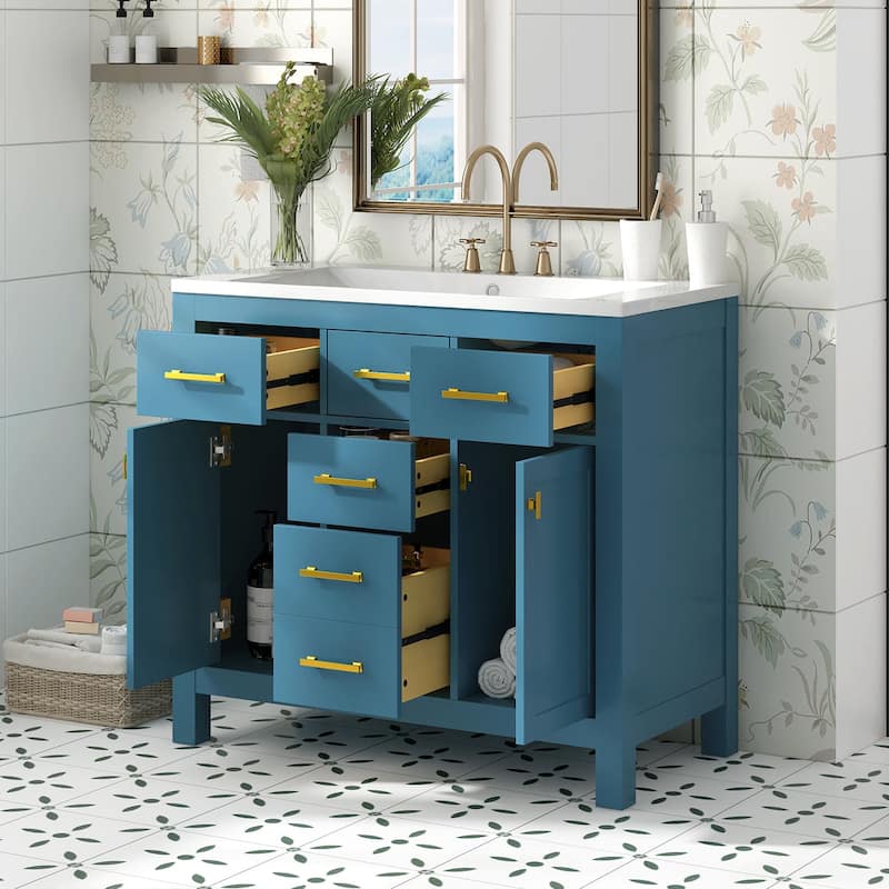 36 inch MDF Freestanding Bathroom Vanity without Counter Top
