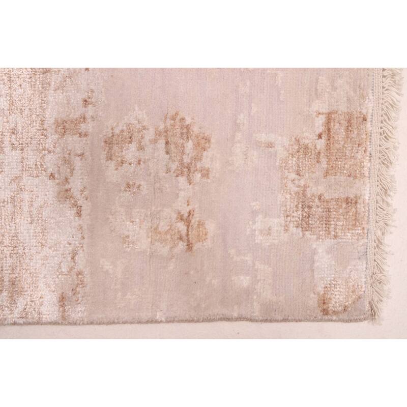ECARPETGALLERY Hand-knotted Legacy Beige Silk, Wool Rug - 2'5 x 11'6