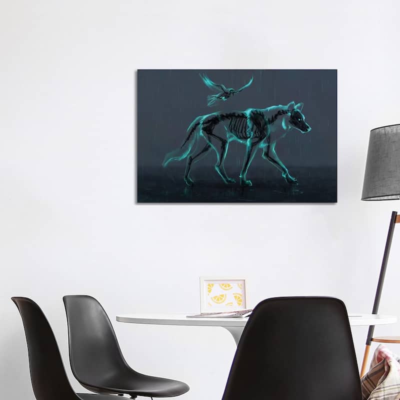 iCanvas "Wolf and Raven" by Jade Merien Canvas Print - 26x40x1.5