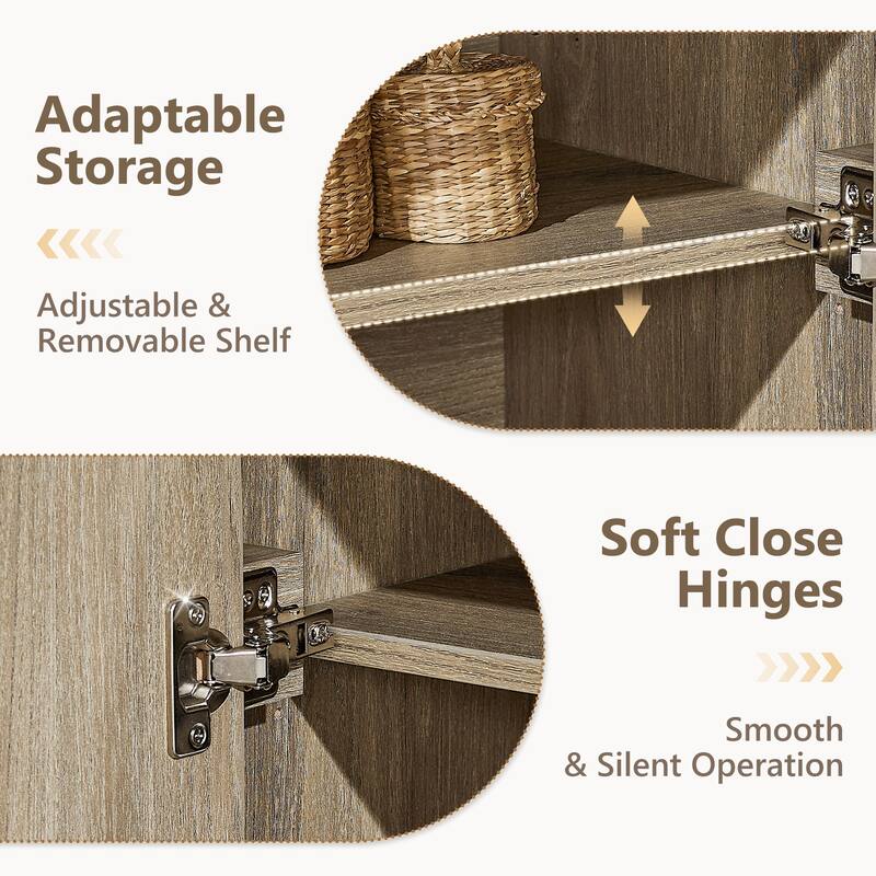 Modern Fluted TV Stand for 80" TV, Media Console, Entertainment Center