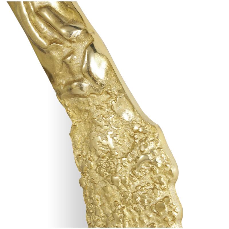 Aluminum Metal Abstract Wall Mirror with Unfinished Texture - Gold or Silver - Roche River Decor