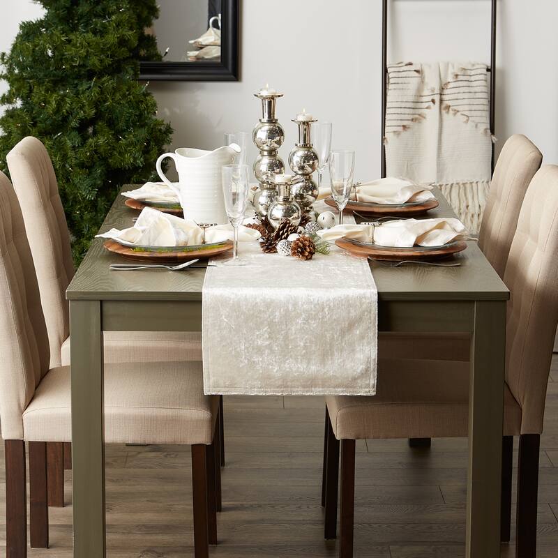 DII Black Velvet Table Runner