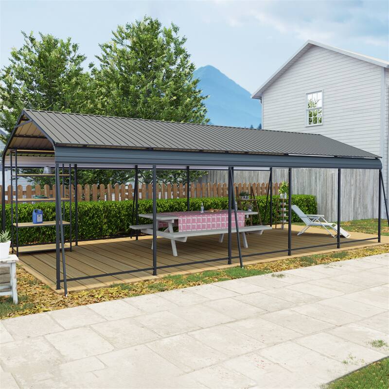 Heavy Duty Metal Carport with Galvanized Steel Roof and Frame