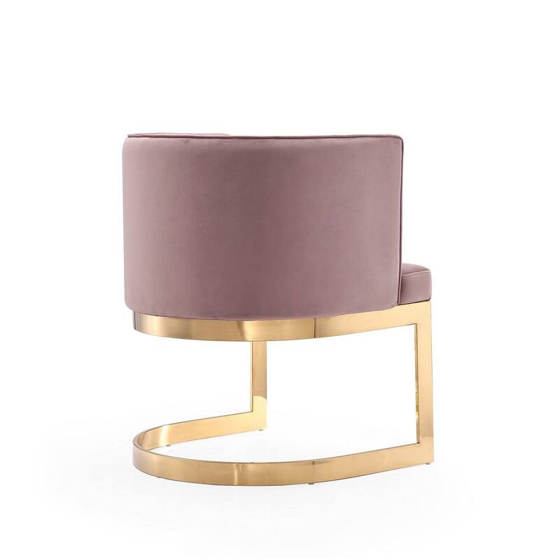 Aura Polished Brass Velvet Dining Chair