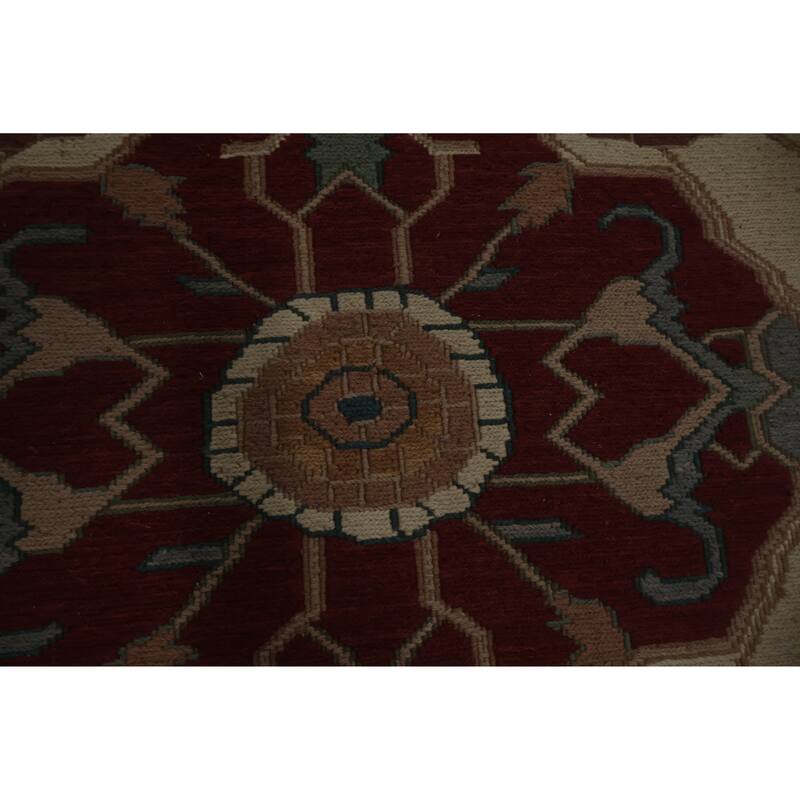 Hand Knotted Oriental 100% Wool Carpet Traditional Medallion Oranges & Rust Sumak Area Rug - 8' 9'' X 5' 11''