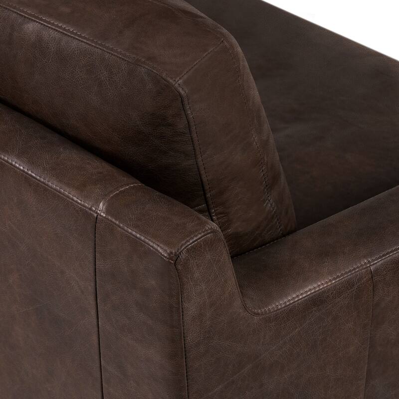 Poly & Bark Sorrento 35" Lounge Chair - Full Grain Genuine Italian Leather